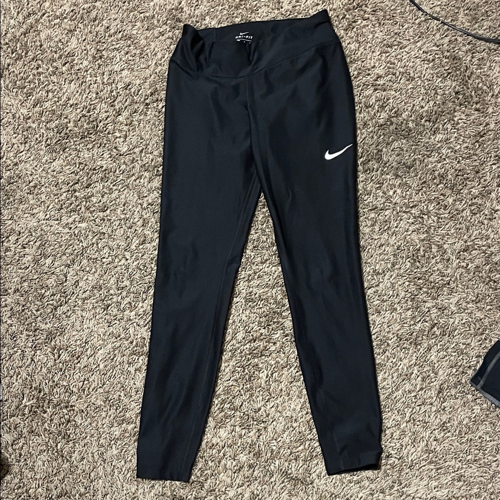 Nike Black Leggings with White Swoosh